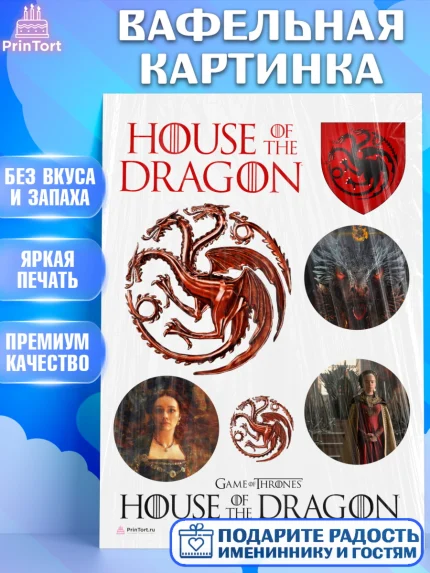 Вафельная картинка, Дом Дракона, House of Dragon, Девочка, День рождения, арт. PT206031