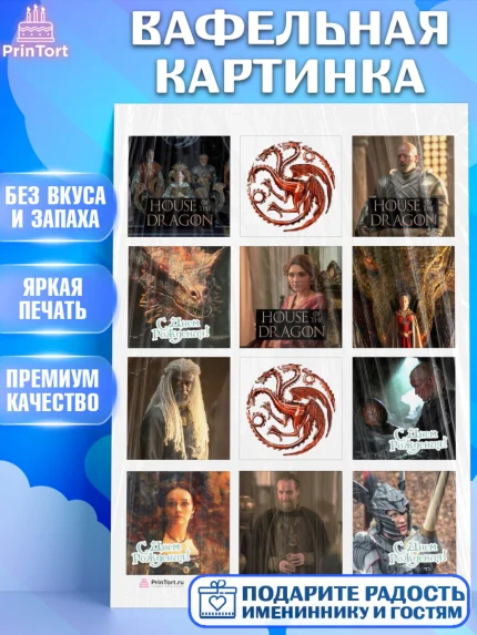 Вафельная картинка, Дом Дракона, House of Dragon, Девочка, День рождения, арт. PT206034