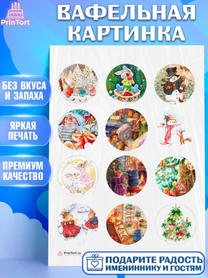 Вафельная картинка, Новый год, Девочка, арт. PT206440