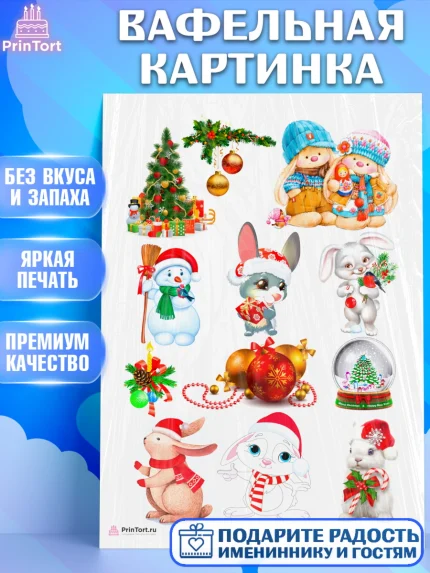 Вафельная картинка, Новый год, Девочка, арт. PT206447