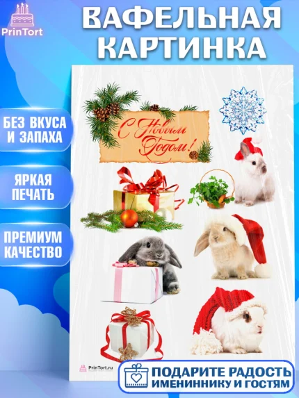 Вафельная картинка, Новый год, Девочка, арт. PT206448