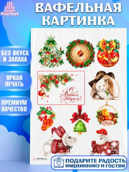 Вафельная картинка, Новый год, Девочка, арт. PT206449