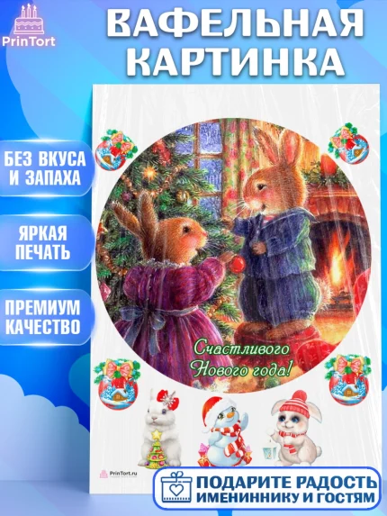 Вафельная картинка, Новый год, Девочка, арт. PT206450