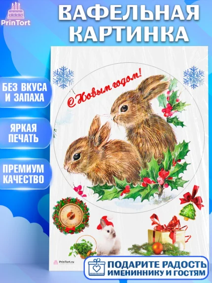 Вафельная картинка, Новый год, Девочка, арт. PT206452