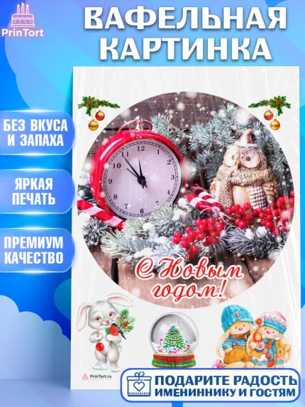 Вафельная картинка, Новый год, Девочка, арт. PT206454