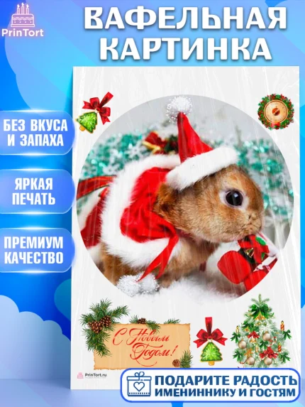 Вафельная картинка, Новый год, Девочка, арт. PT206455
