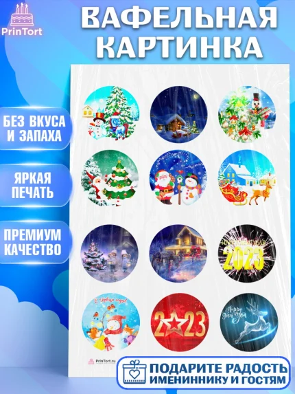 Вафельная картинка, Новый год, Девочка, арт. PT206462