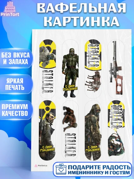 Вафельная картинка, Сталкер, Stalker, Мальчик, День рождения, арт. PT206707