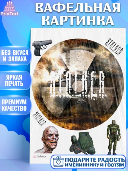 Вафельная картинка, Сталкер, Stalker, Мальчик, День рождения, арт. PT206714