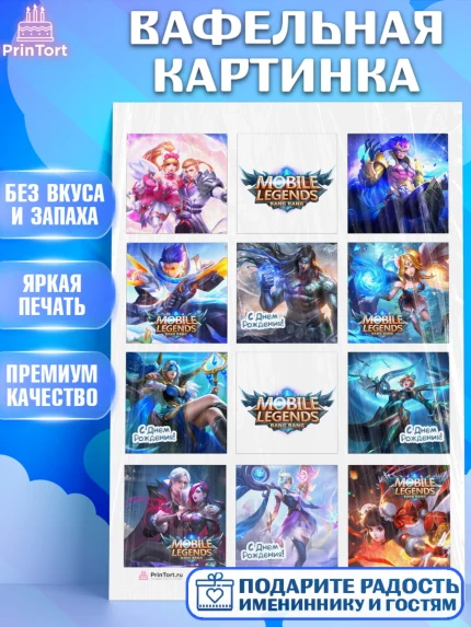 Вафельная картинка, Мобайл Легендс, Mobile Legends, Девочка, День рождения, арт. PT206843