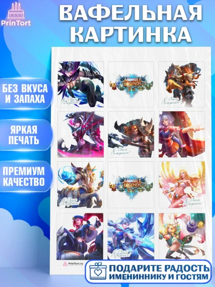 Вафельная картинка, Мобайл Легендс, Mobile Legends, Девочка, День рождения, арт. PT206848