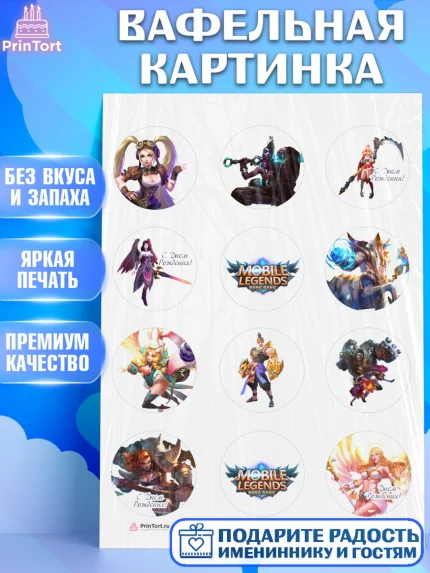 Вафельная картинка, Мобайл Легендс, Mobile Legends, Девочка, День рождения, арт. PT206849