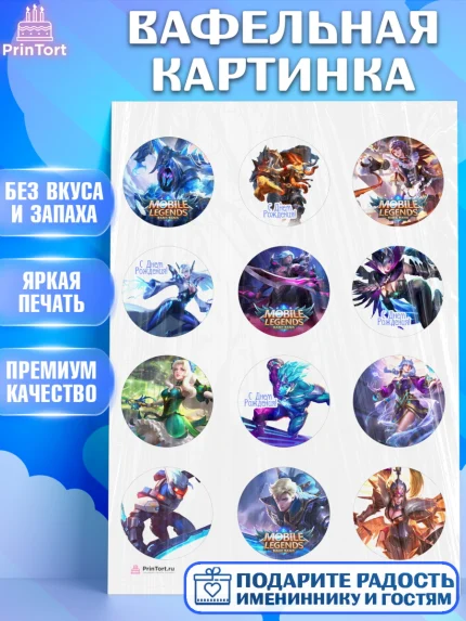 Вафельная картинка, Мобайл Легендс, Mobile Legends, Девочка, День рождения, арт. PT206853