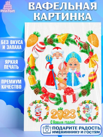 Вафельная картинка, Новый год, Девочка, арт. PT206863