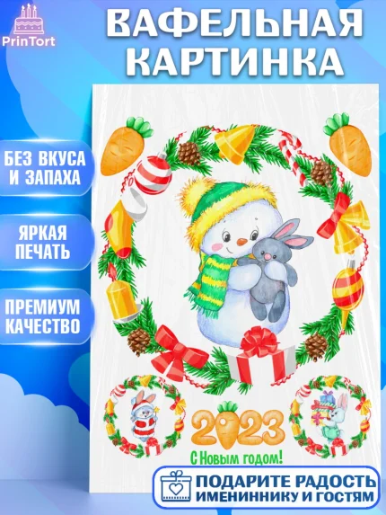 Вафельная картинка, Новый год, Девочка, арт. PT206864