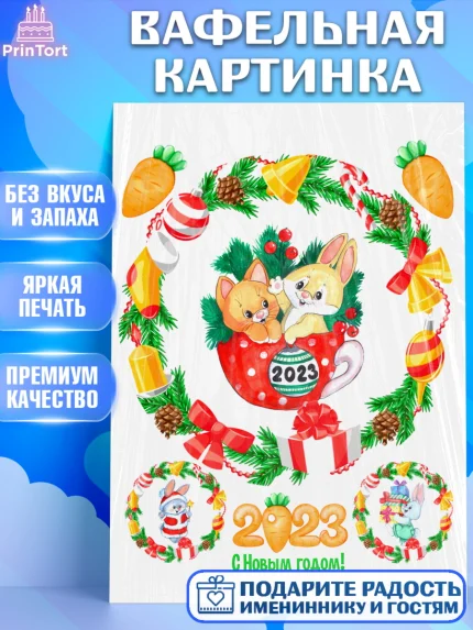 Вафельная картинка, Новый год, Девочка, арт. PT206865