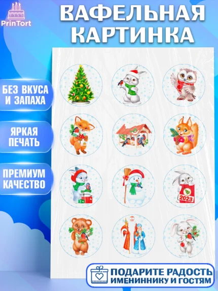 Вафельная картинка, Новый год, Девочка, арт. PT206866