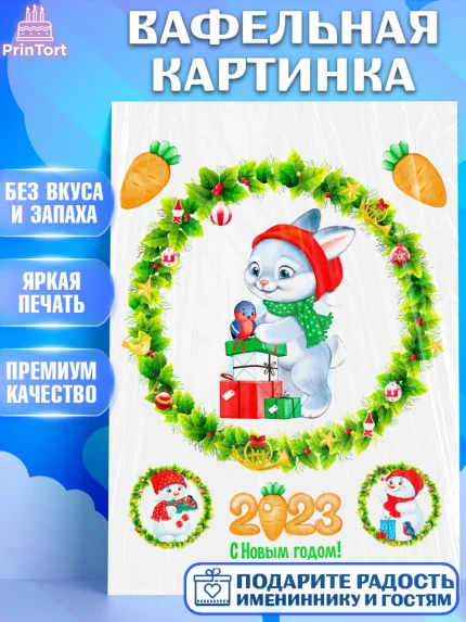 Вафельная картинка, Новый год, Девочка, арт. PT206867