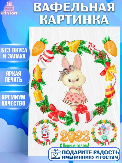 Вафельная картинка, Новый год, Девочка, арт. PT206871