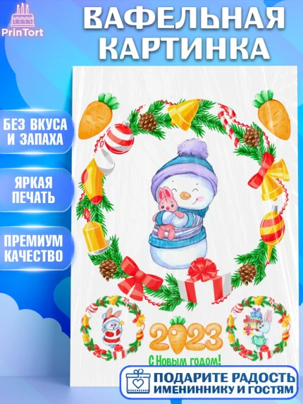 Вафельная картинка, Новый год, Девочка, арт. PT206872