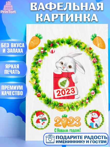 Вафельная картинка, Новый год, Девочка, арт. PT206873