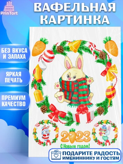 Вафельная картинка, Новый год, Девочка, арт. PT206874