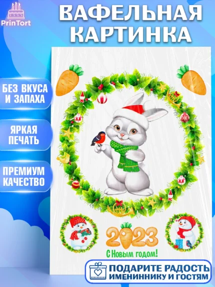 Вафельная картинка, Новый год, Девочка, арт. PT206875