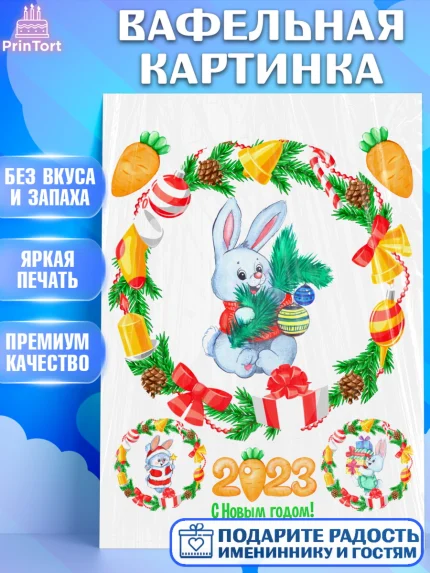 Вафельная картинка, Новый год, Девочка, арт. PT206877