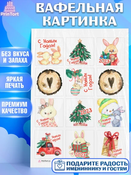 Вафельная картинка, Новый год, Девочка, арт. PT206902
