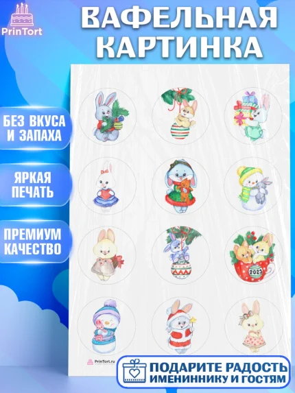 Вафельная картинка, Новый год, Девочка, арт. PT206903