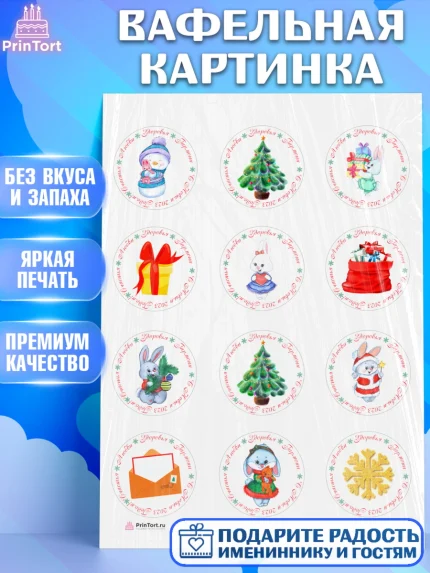 Вафельная картинка, Новый год, Девочка, арт. PT206914