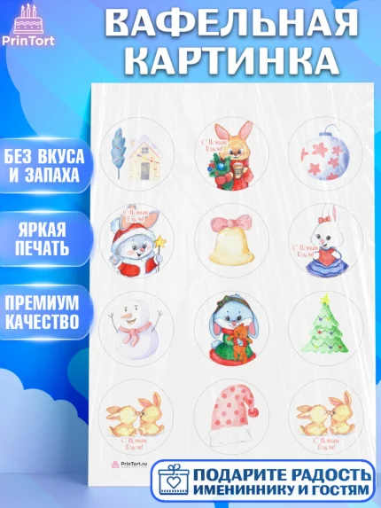 Вафельная картинка, Новый год, Девочка, арт. PT206918