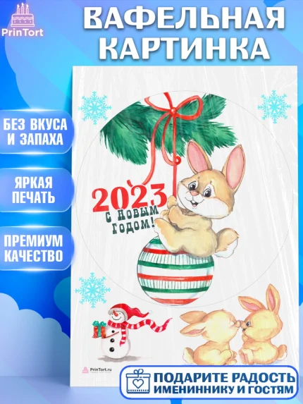 Вафельная картинка, Новый год, Девочка, арт. PT206922