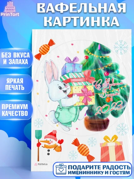 Вафельная картинка, Новый год, Девочка, арт. PT206924