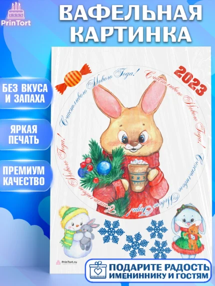 Вафельная картинка, Новый год, Девочка, арт. PT206928