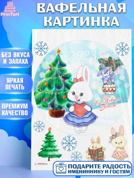 Вафельная картинка, Новый год, Девочка, арт. PT206933