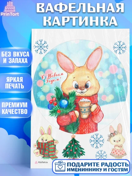 Вафельная картинка, Новый год, Девочка, арт. PT206934