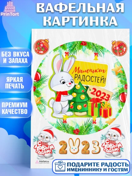 Вафельная картинка, Новый год, Девочка, арт. PT207028