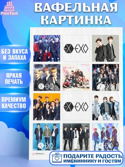 Вафельная картинка, EXO, Девочка, День рождения, арт. PT207074