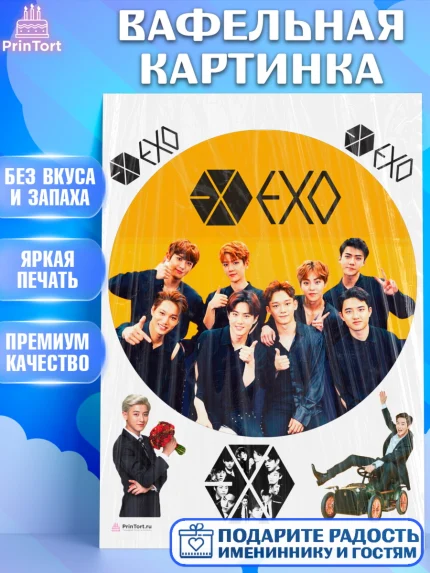 Вафельная картинка, EXO, Девочка, День рождения, арт. PT207082
