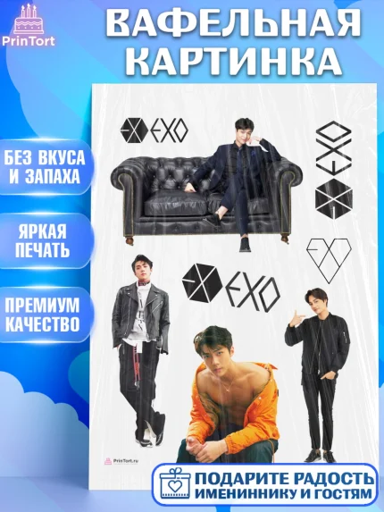 Вафельная картинка, EXO, Девочка, День рождения, арт. PT207085