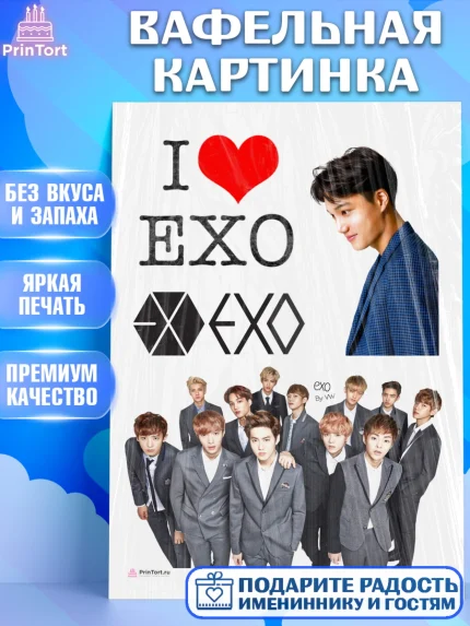 Вафельная картинка, EXO, Девочка, День рождения, арт. PT207088