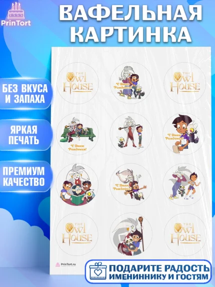Вафельная картинка, Дом Совы, Аниме, Девочка, День рождения, арт. PT207309