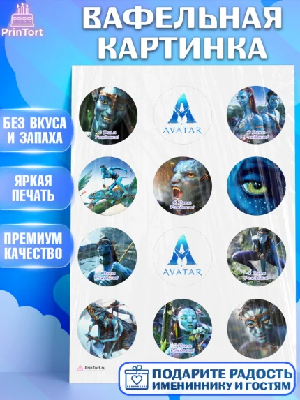 Вафельная картинка, Аватар, Avatar, Девочка, День рождения, арт. PT207364