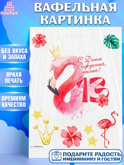 Вафельная картинка, Девочке 13 лет, Девочка, 13 лет, День рождения, арт. PT207844