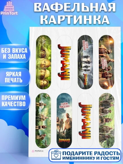 Вафельная картинка, Джуманджи, Дуэйн Скала Джонсон, Девочка, День рождения, арт. PT208234