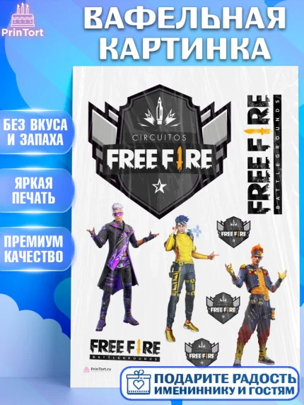 Вафельная картинка, Фри Фаер, Free Fire, Мальчик, День рождения, арт. PT208614