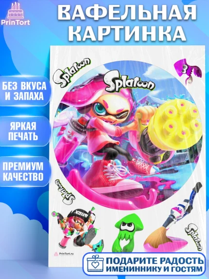 Вафельная картинка, Сплатун, Splatoon, Мальчик, День рождения, арт. PT208641
