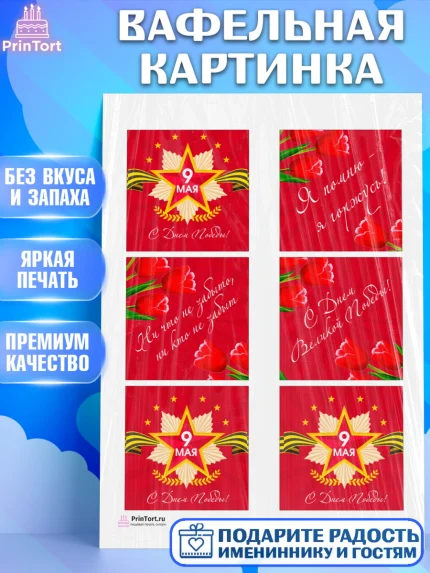 Вафельная картинка, 9 мая, Девочка, День Победы, арт. PT208674