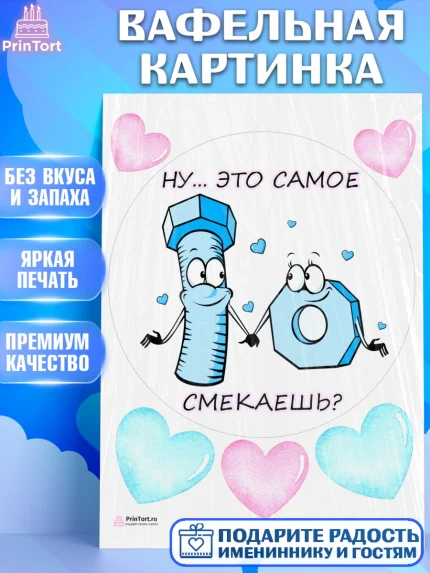 Вафельная картинка, Прикольная, Винтик и Гайка, Ну… Это самое… Смекаешь?, Девочка, День рождения, арт. PT208724